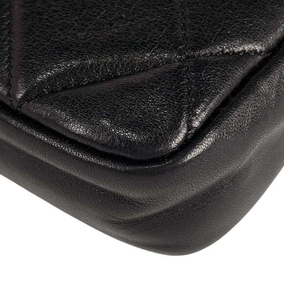 CHANEL Coco Mark Waist Bag, Matelasse Pouch, Body Leather, Black, Women's - Picture 4 of 10
